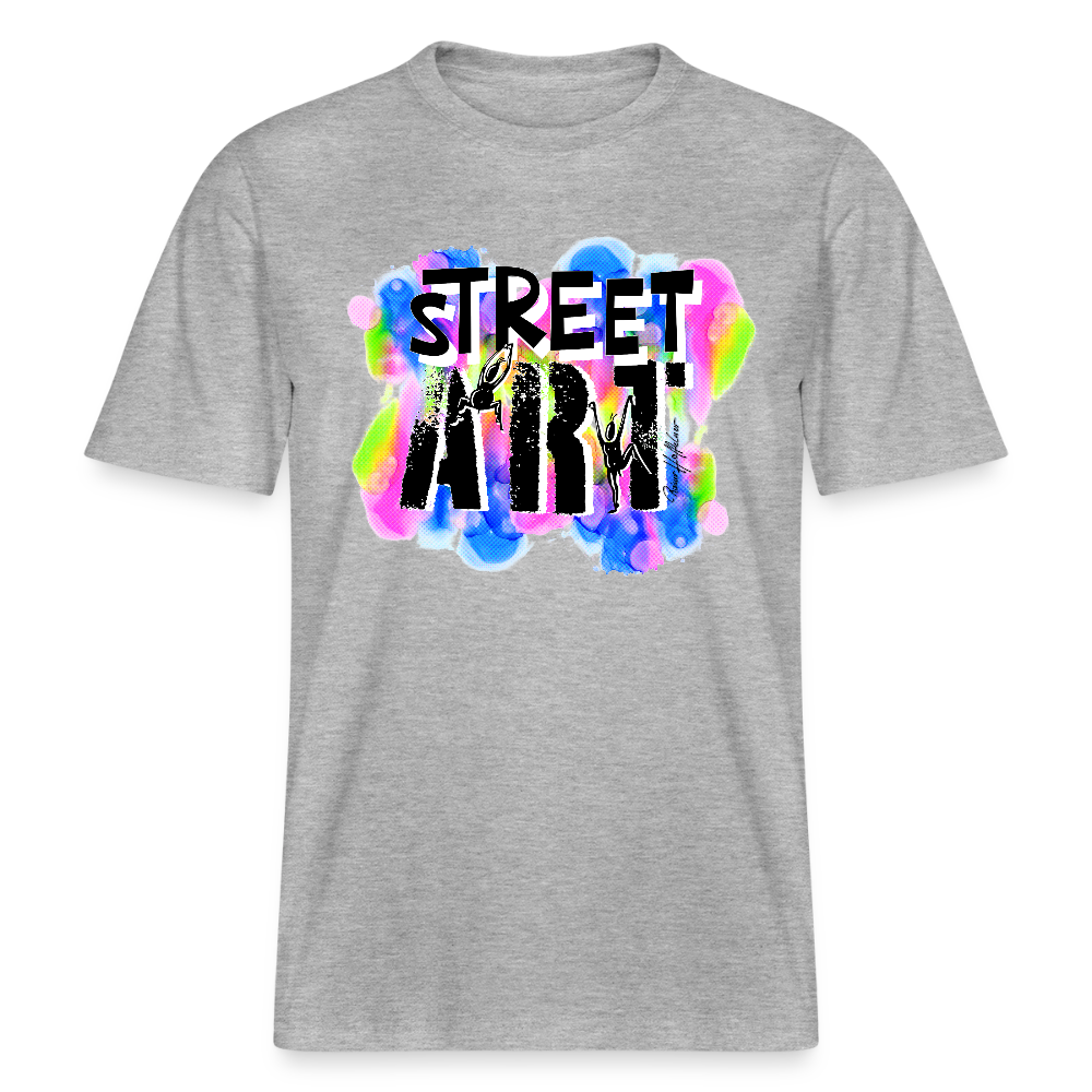 Unisex Bio-T-Shirt mit STREET ART PRINT - Grau meliert