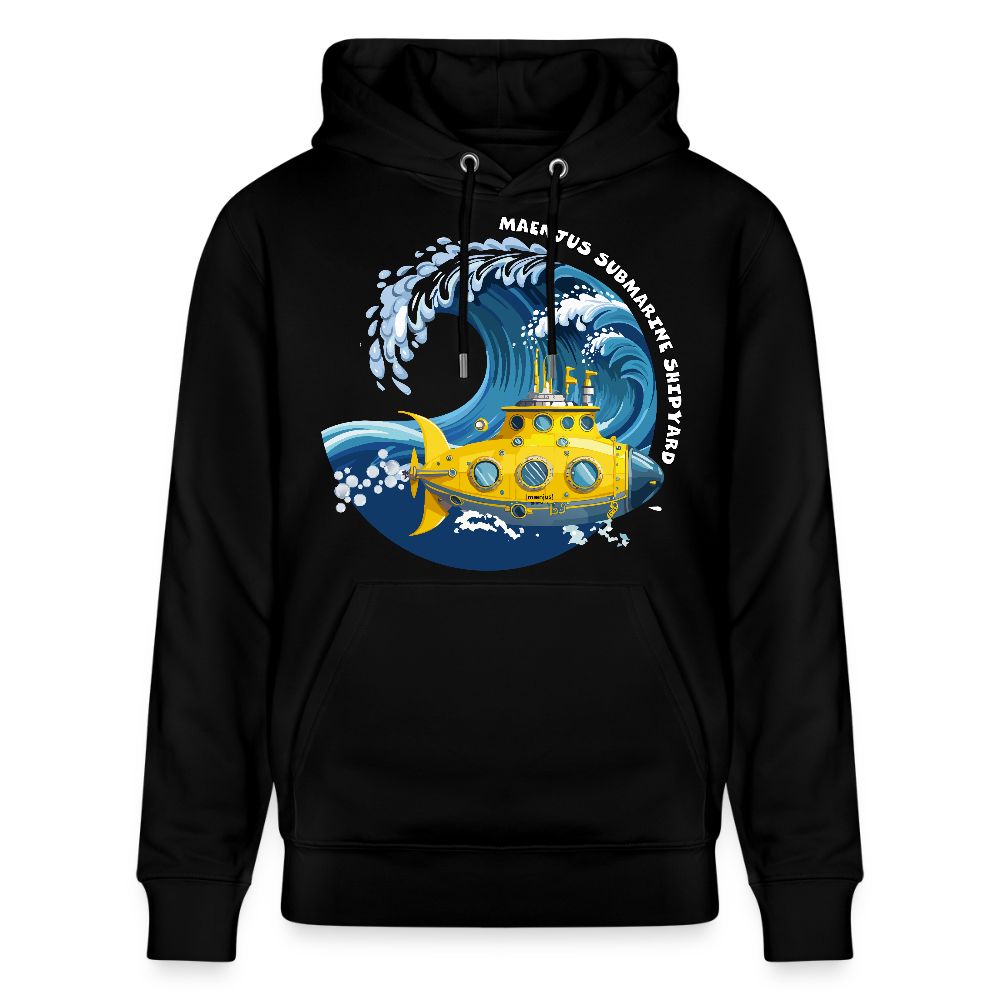Unisex Bio-Hoodie mit MAENJUS SUBMARINE SHIPYARD PRINT - Schwarz