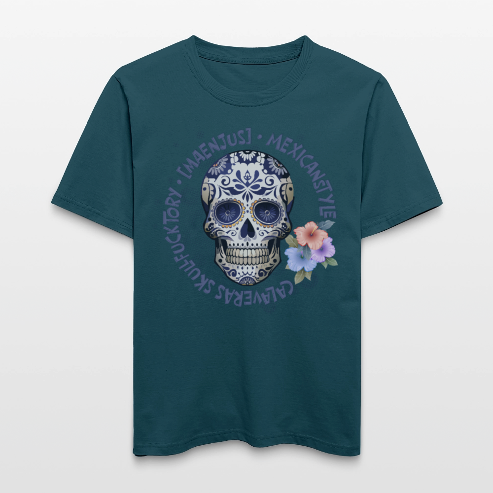 Relaxed Fit Unisex Bio-T-Shirt mit MAENJUS MEXICANSTYLE PRINT Vorderseite - Dunkles Petrol