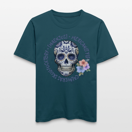 Relaxed Fit Unisex Bio-T-Shirt mit MAENJUS MEXICANSTYLE PRINT Vorderseite - Dunkles Petrol