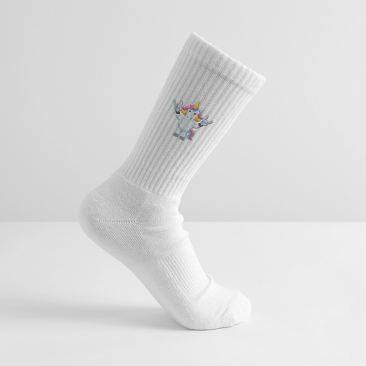 Tennissocken mit EINHORN Print - Weiß