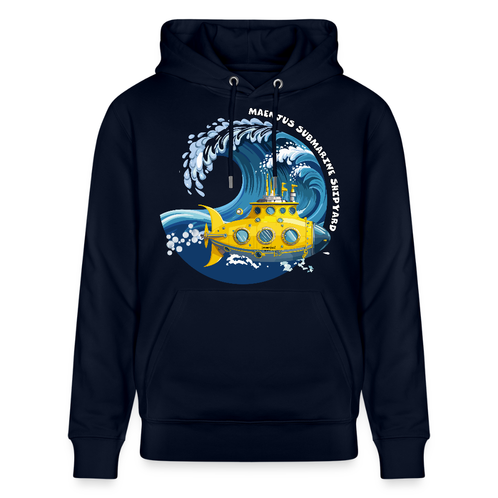 Unisex Bio-Hoodie mit MAENJUS SUBMARINE SHIPYARD PRINT - Navy
