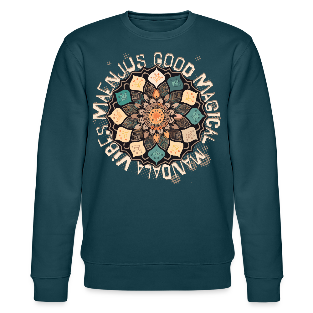 Unisex Bio-Sweatshirt mit MANDALA VIBES PRINT - Dunkles Petrol