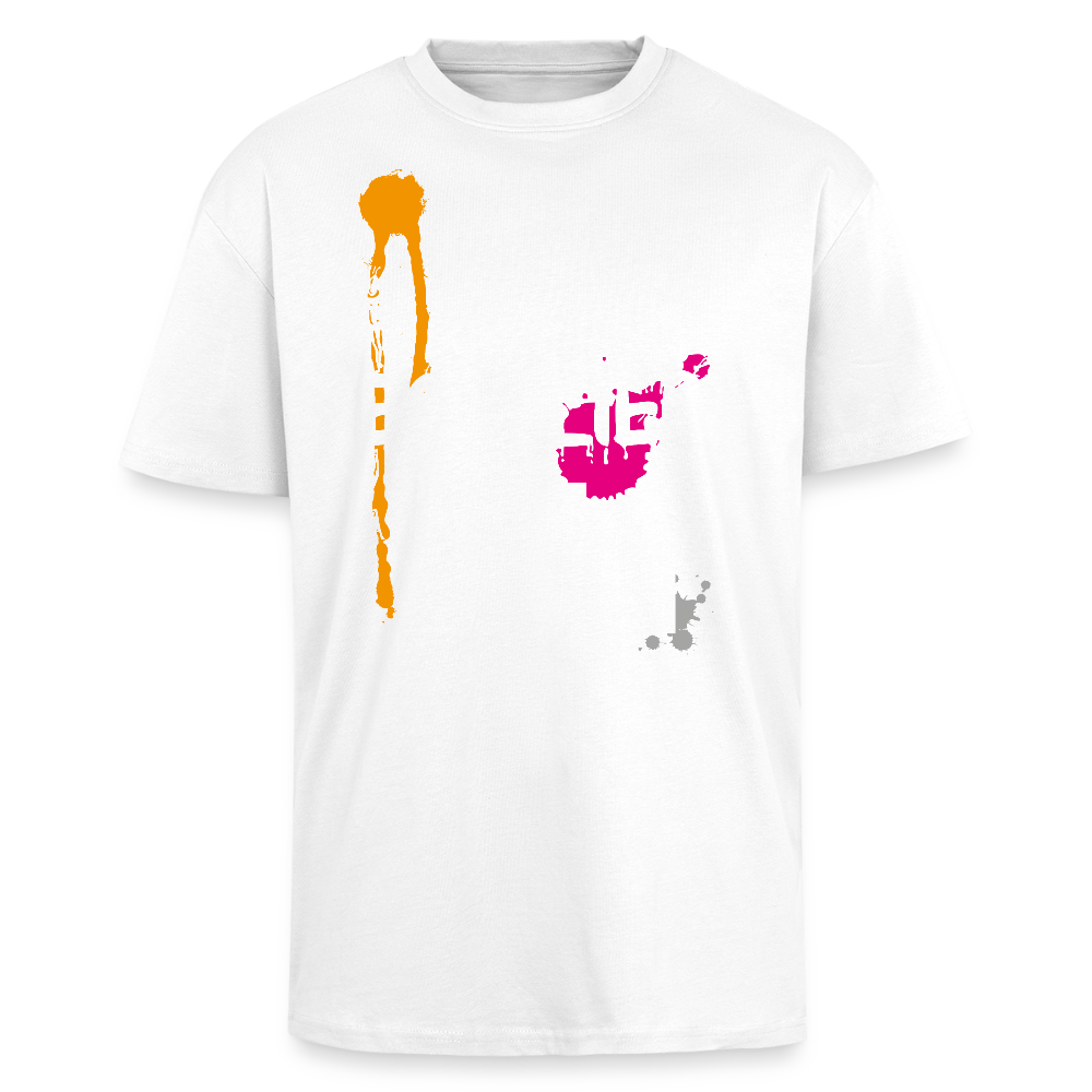 Heavy Oversize T-Shirt mit ES ESKALIERT EH PRINT - Weiß