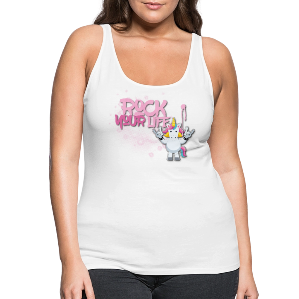 Frauen Premium Tank Top mit ROCK YOUR LIFE PRINT - Weiß