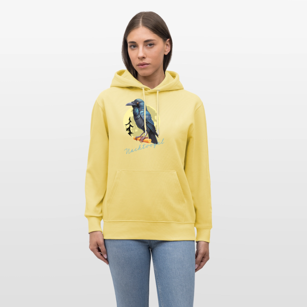 Unisex Hoodie mit NACHTVOGEL PRINT - Gelb Viva