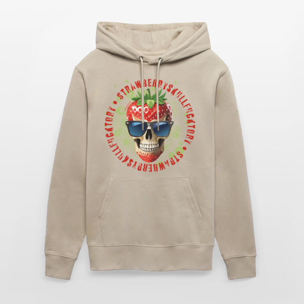 Unisex Hoodie mit STRAWBERRY SKULL PRINT - Beige