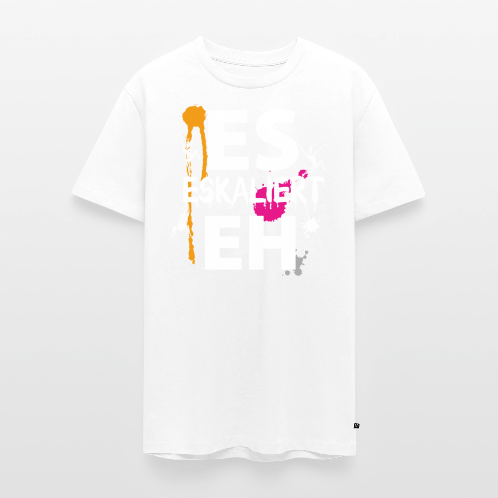 Männer Premium T-Shirt mit ES ESKALIERT EH PRINT - Weiß