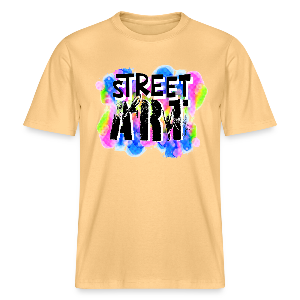 Unisex Bio-T-Shirt mit STREET ART PRINT - Hellgelb