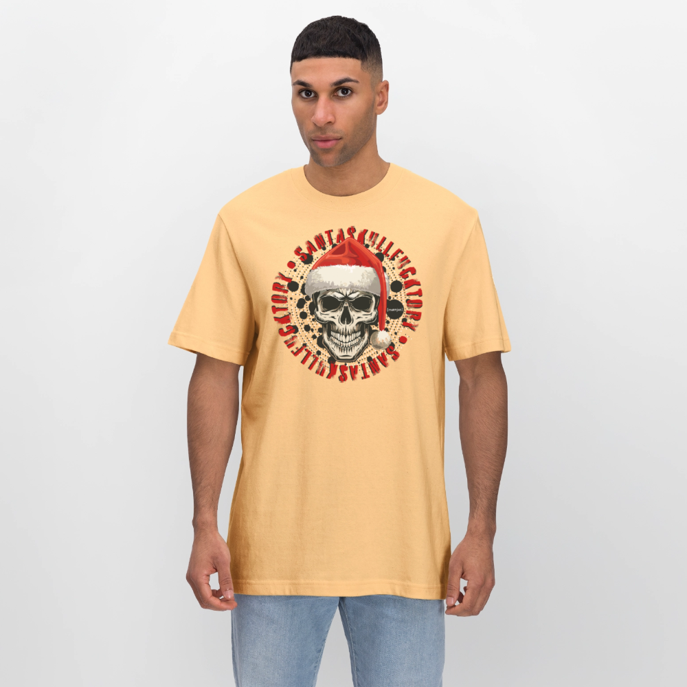 Unisex Bio-T-Shirt mit SANTASKULL FUCKTORY PRINT - Hellgelb