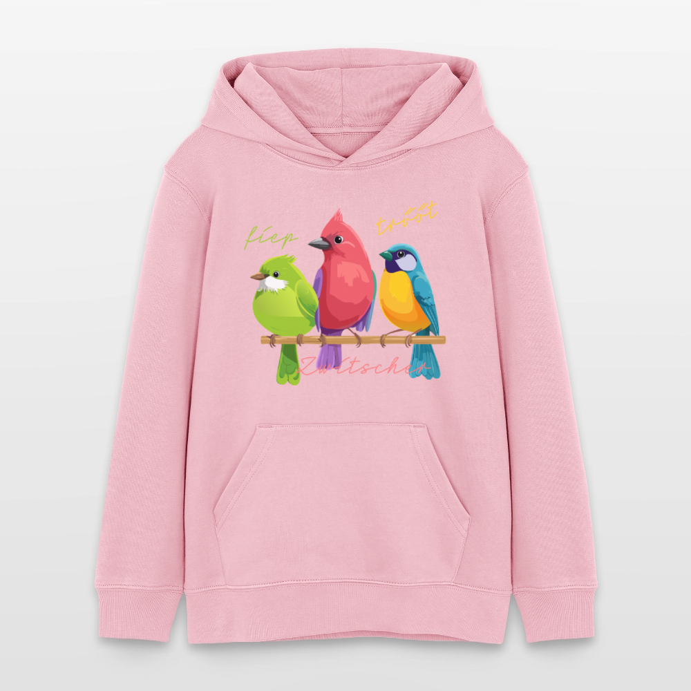 MNJS TEENS Bio-Hoodie mit ZWITSCHERGÄNG PRINT - Hellrosa