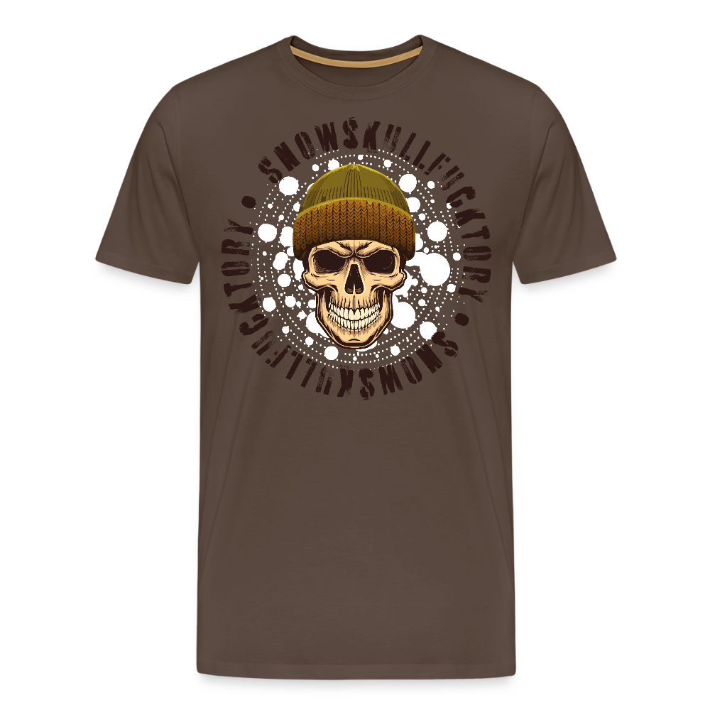 Männer Premium T-Shirt mit SNOWSKULL PRINT - Edelbraun