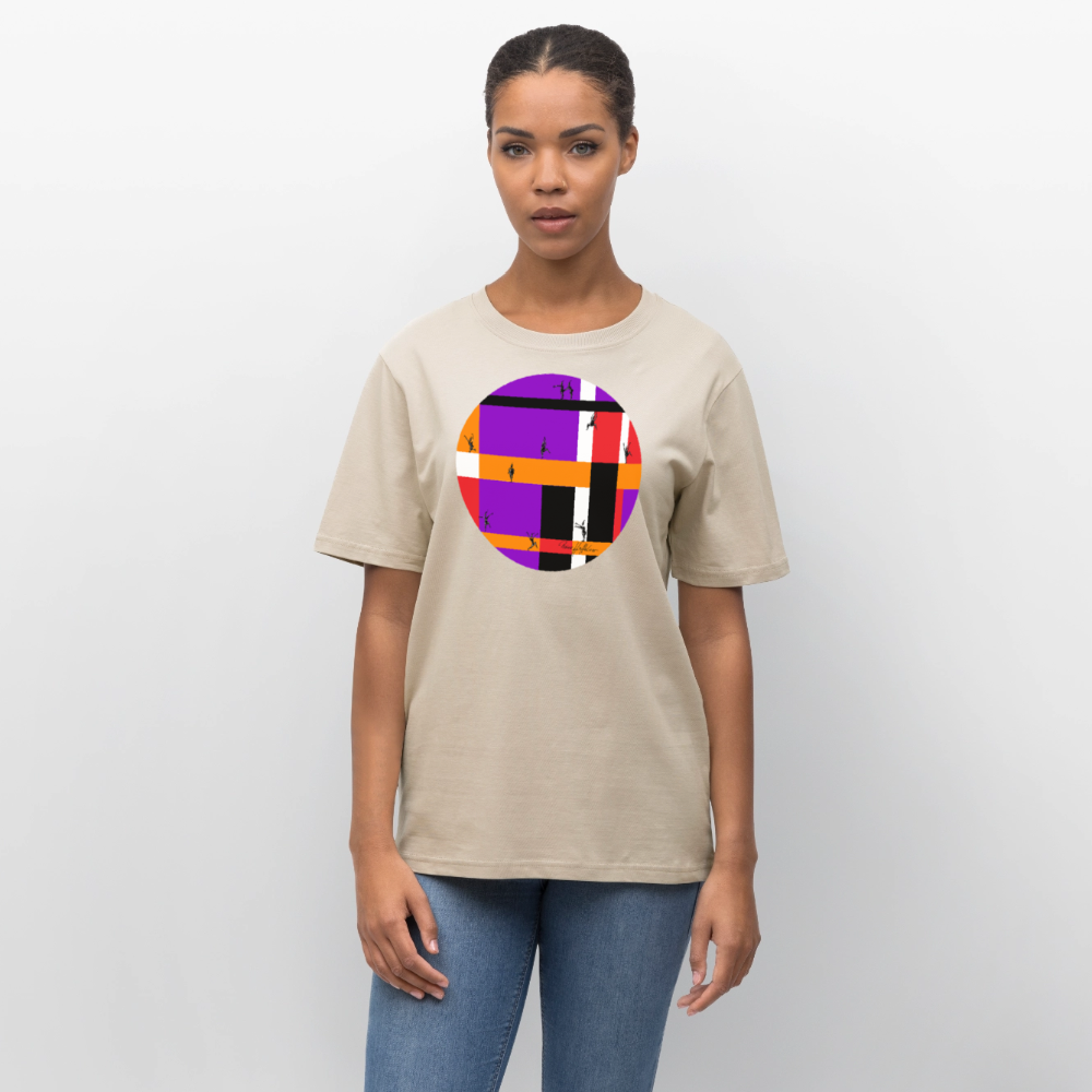 Relaxed Fit Unisex Bio-T-Shirt mit DYNAMIC FIELDS PRINT - Weißgrau