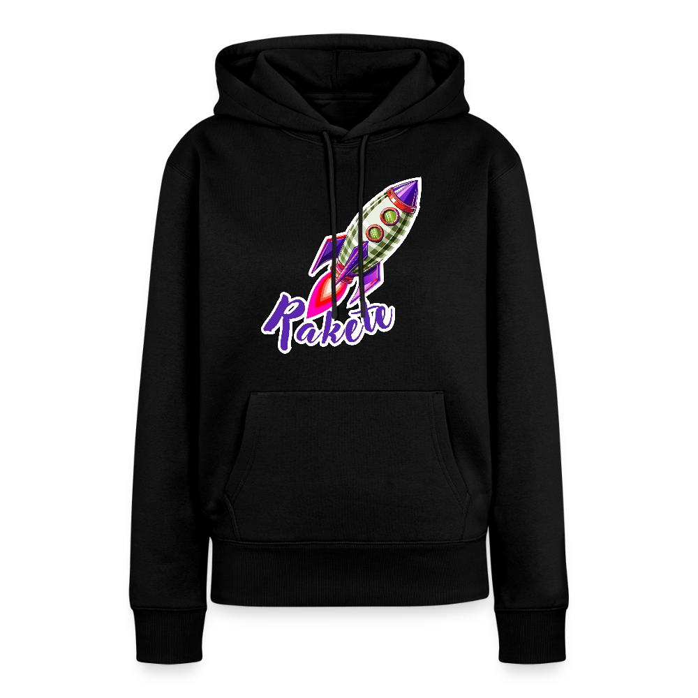 Frauen Premium Hoodie mit RAKETE PRINT - Schwarz