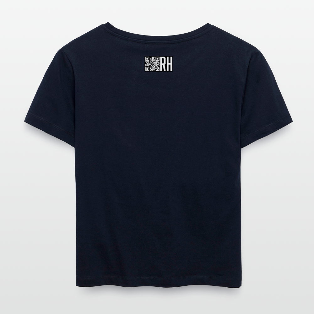 Relaxed Rundhals Frauen Bio-T-Shirt mit CREATIVE VIRUS INSIDE PRINT - Navy