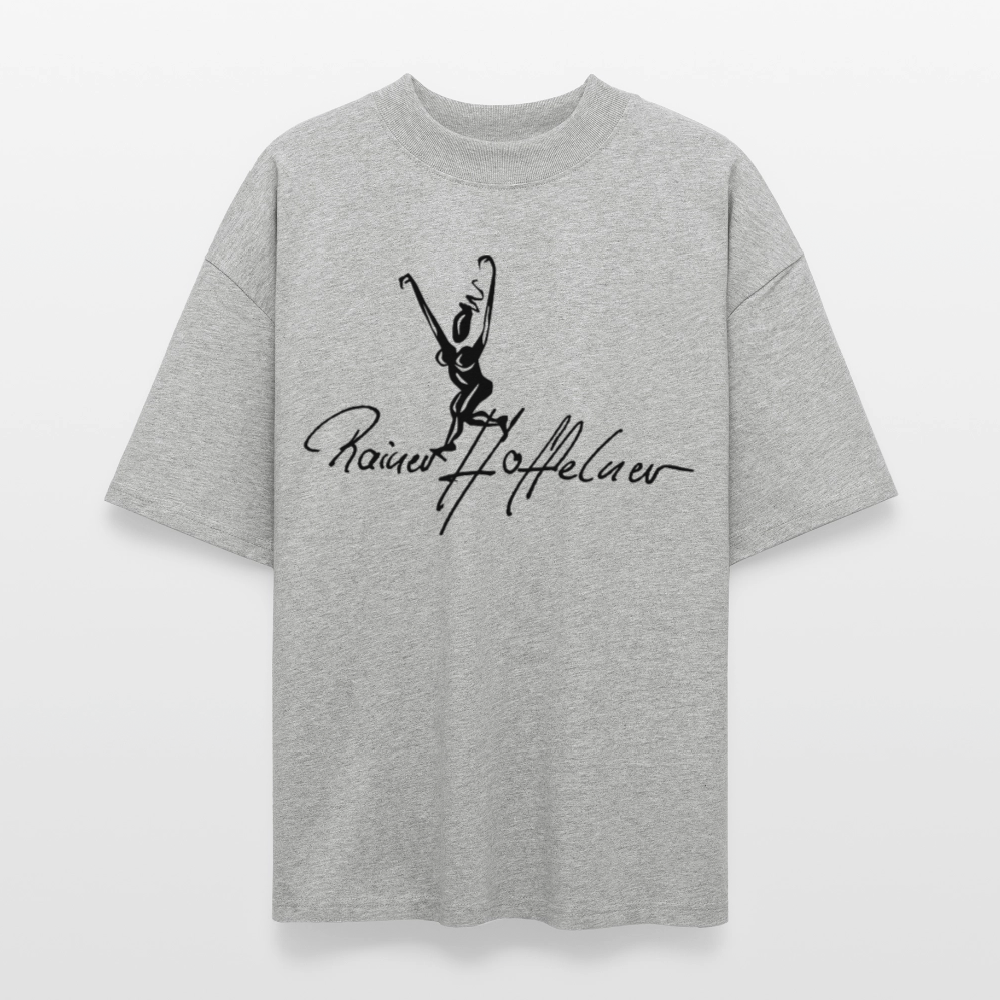 Oversized Unisex T-Shirt mit TUSCHEWEIBCHEN PRINT - Grau meliert