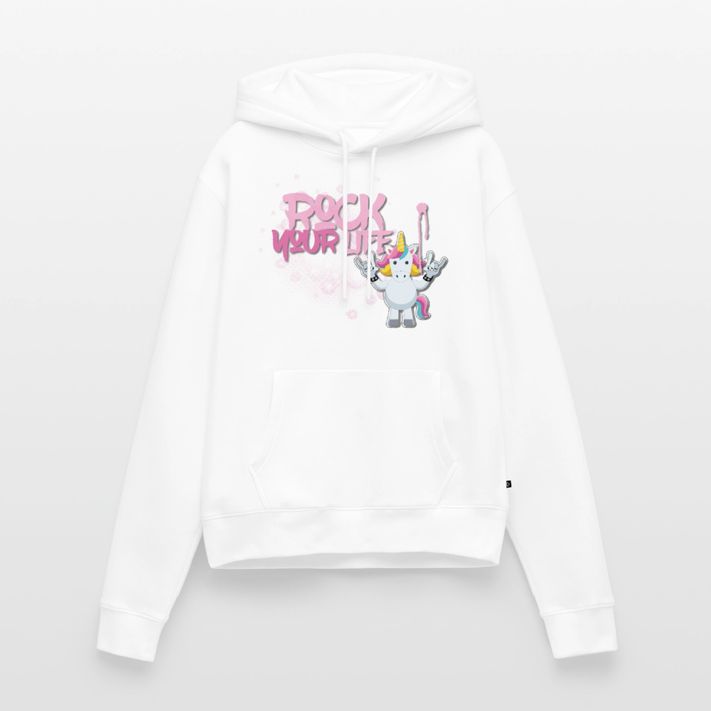 Frauen Premium Hoodie mit ROCK YOUR LIFE PRINT - Weiß