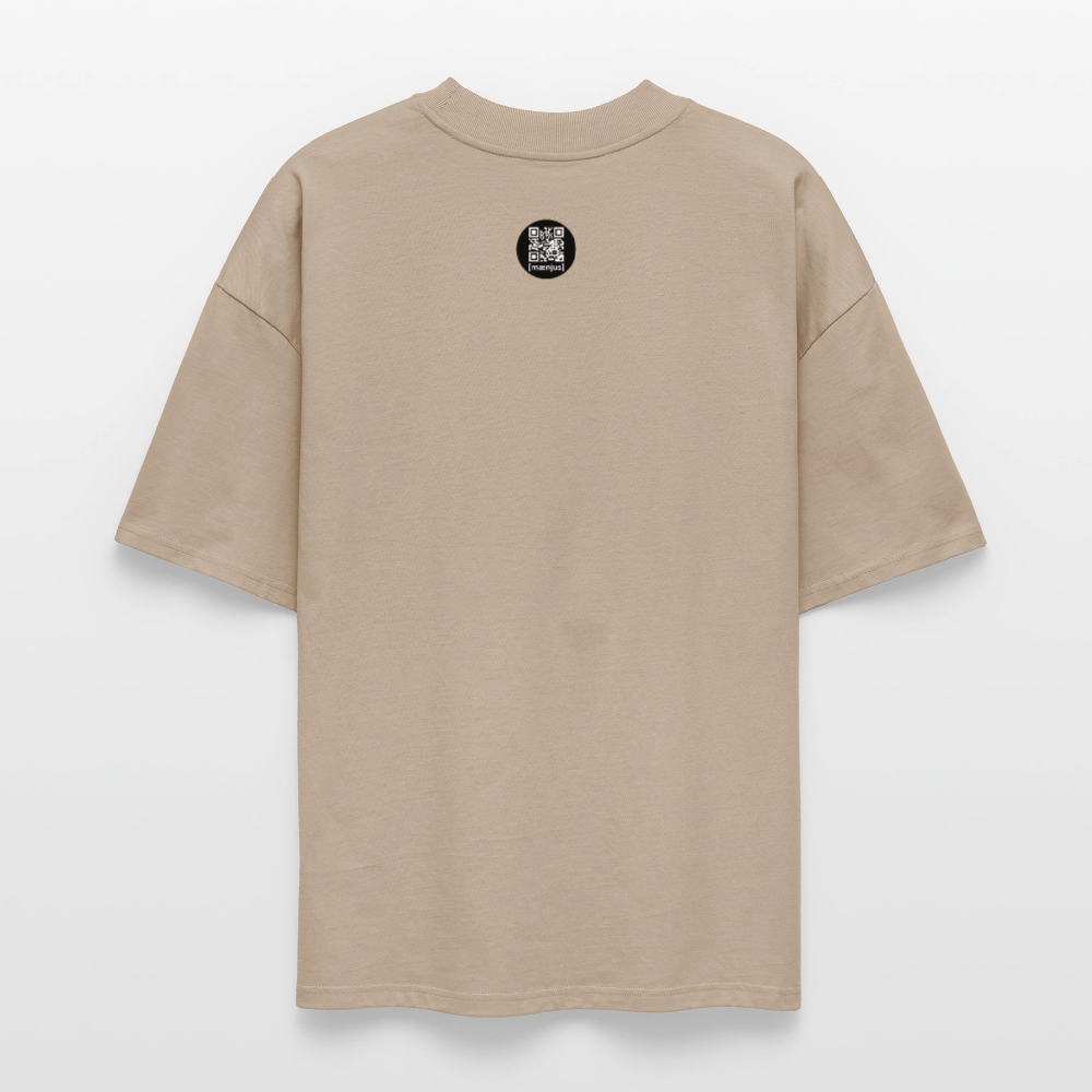 Oversized Unisex Bio T-Shirt mit SANTASKULL FUCKTORY PRINT - Steingrau