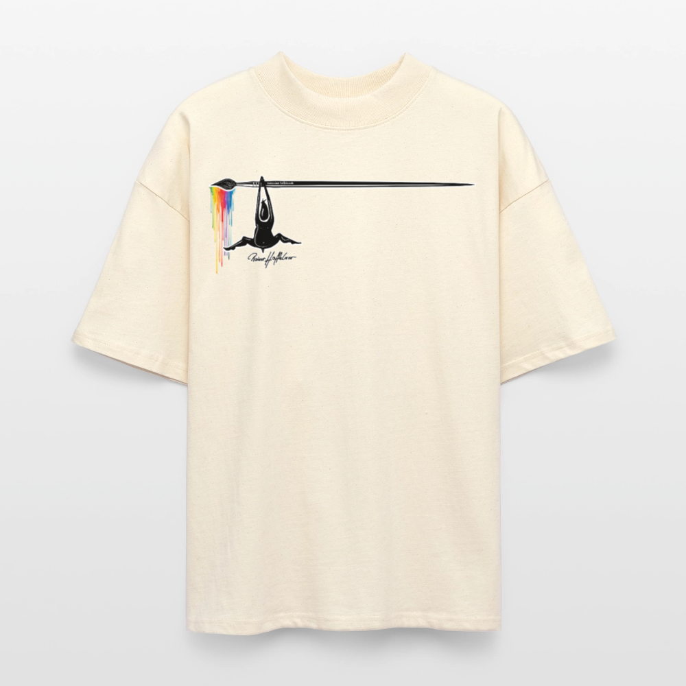 Oversized Unisex T-Shirt mit MÄNNLE PRINT - Weißgrau