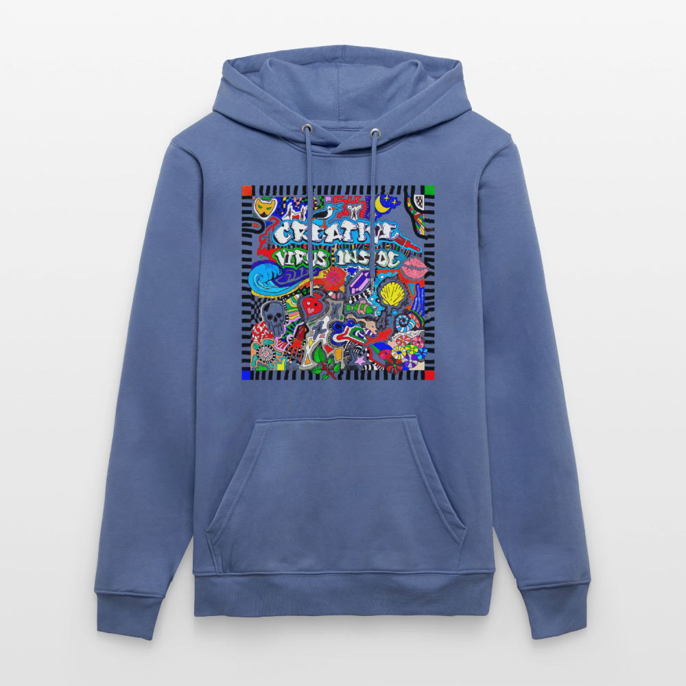 Unisex Bio-Hoodie mit CREATIVE VIRUS INSIDE PRINT - Blau