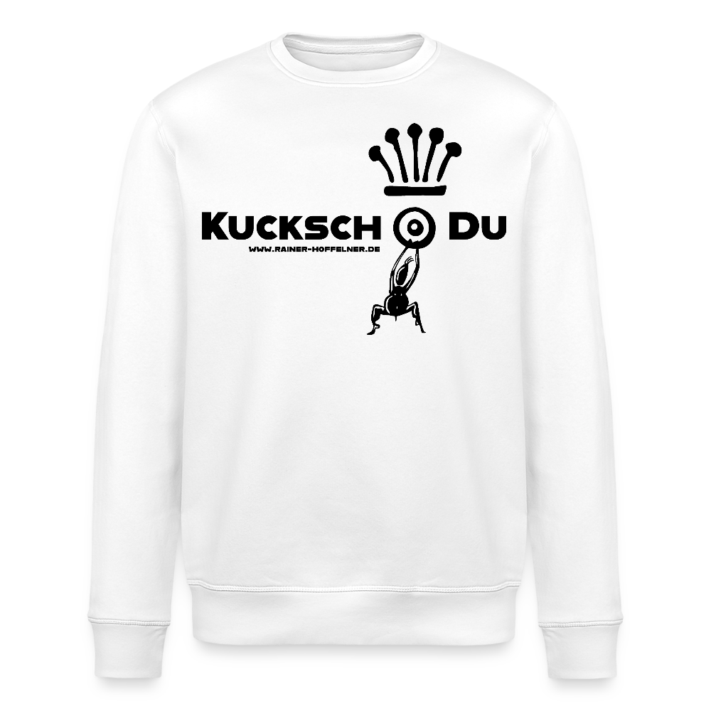 Unisex Bio-Sweatshirt mit KUCKSCH DU PRINT - Weiß