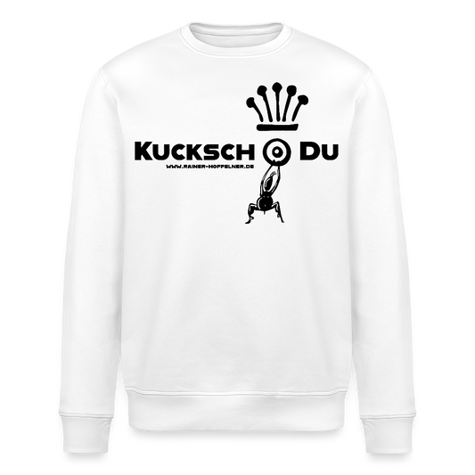 Unisex Bio-Sweatshirt mit KUCKSCH DU PRINT - Weiß