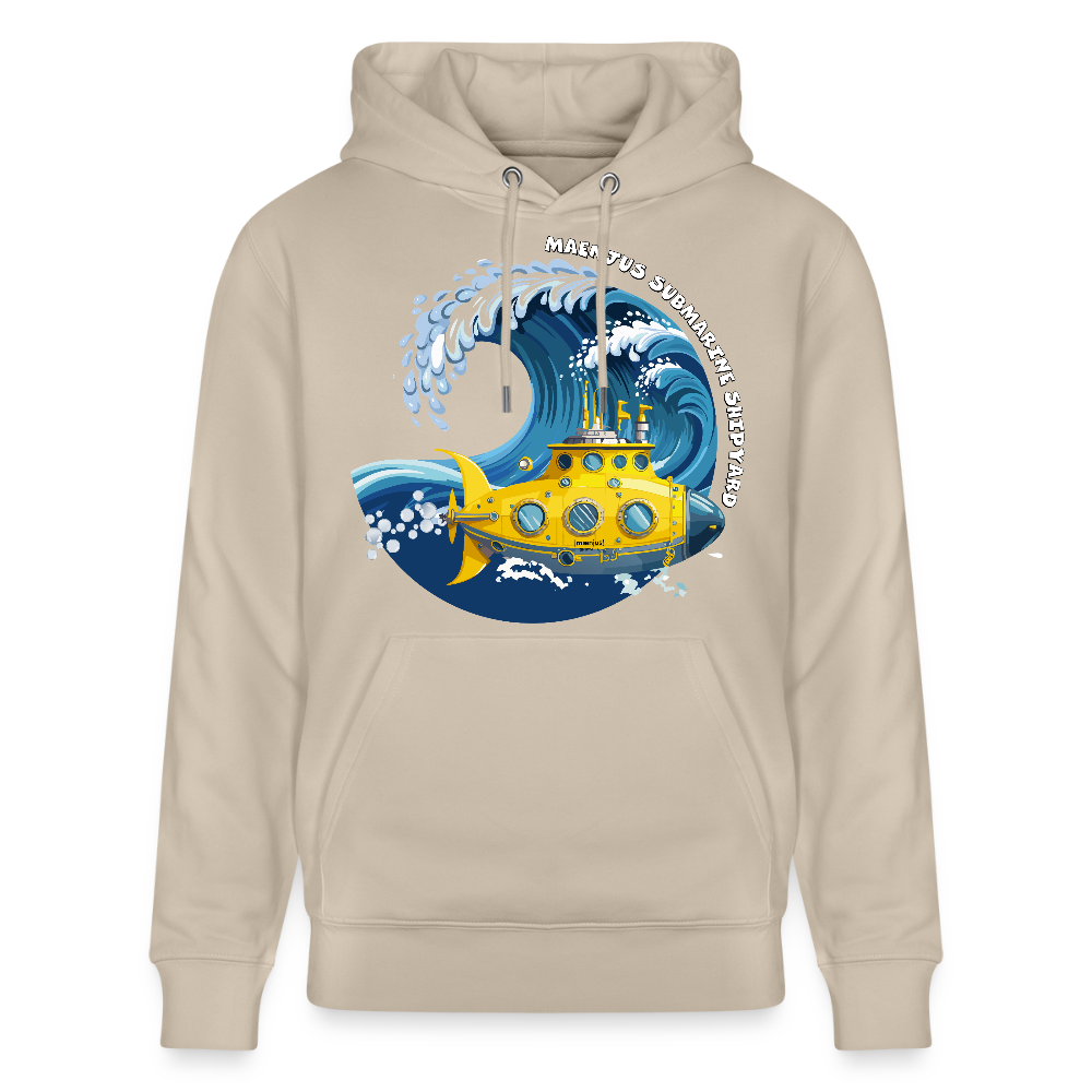 Unisex Bio-Hoodie mit MAENJUS SUBMARINE SHIPYARD PRINT - Beige
