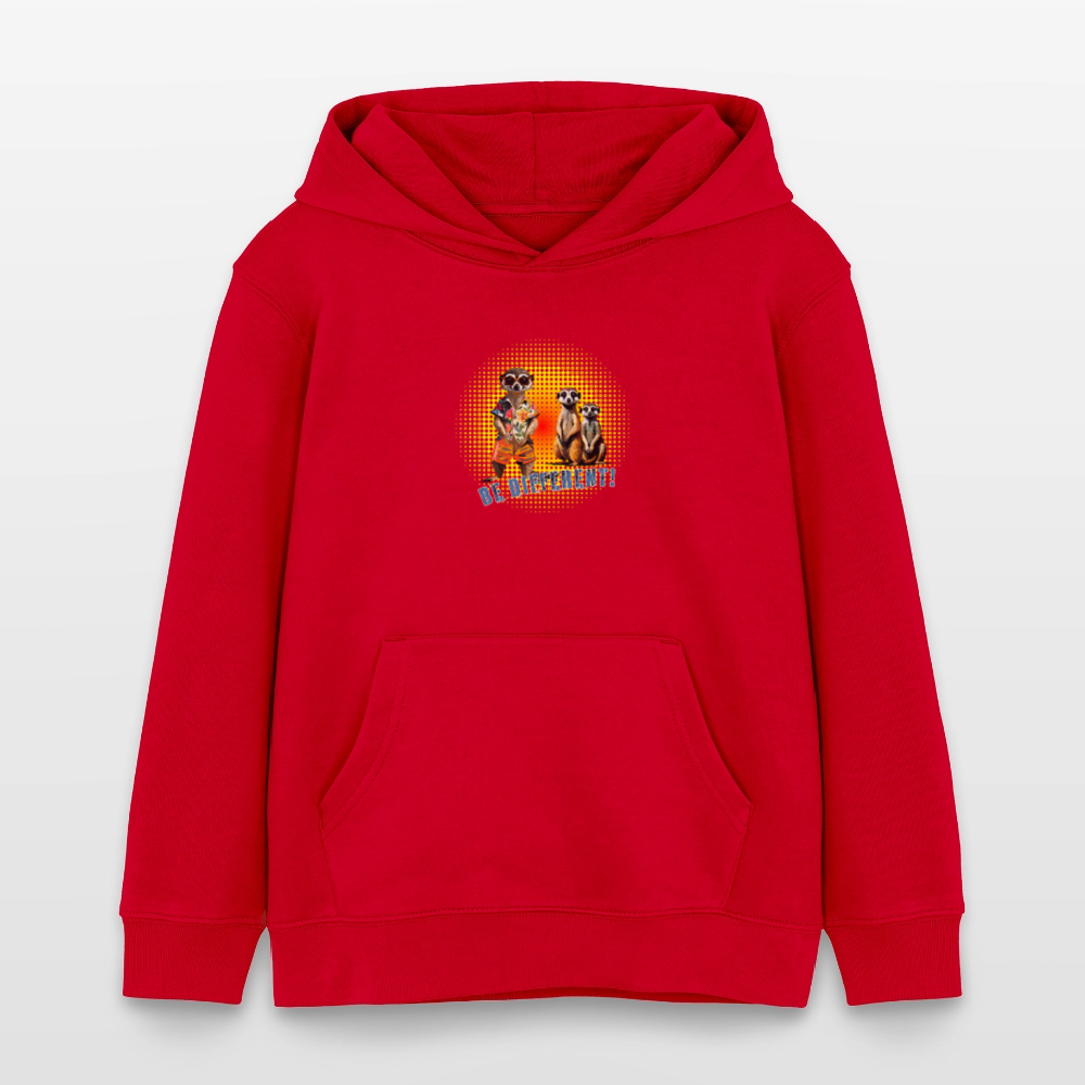 MNJS KIDS Bio-Hoodie mit BE DIFFERENT PRINT - Rot
