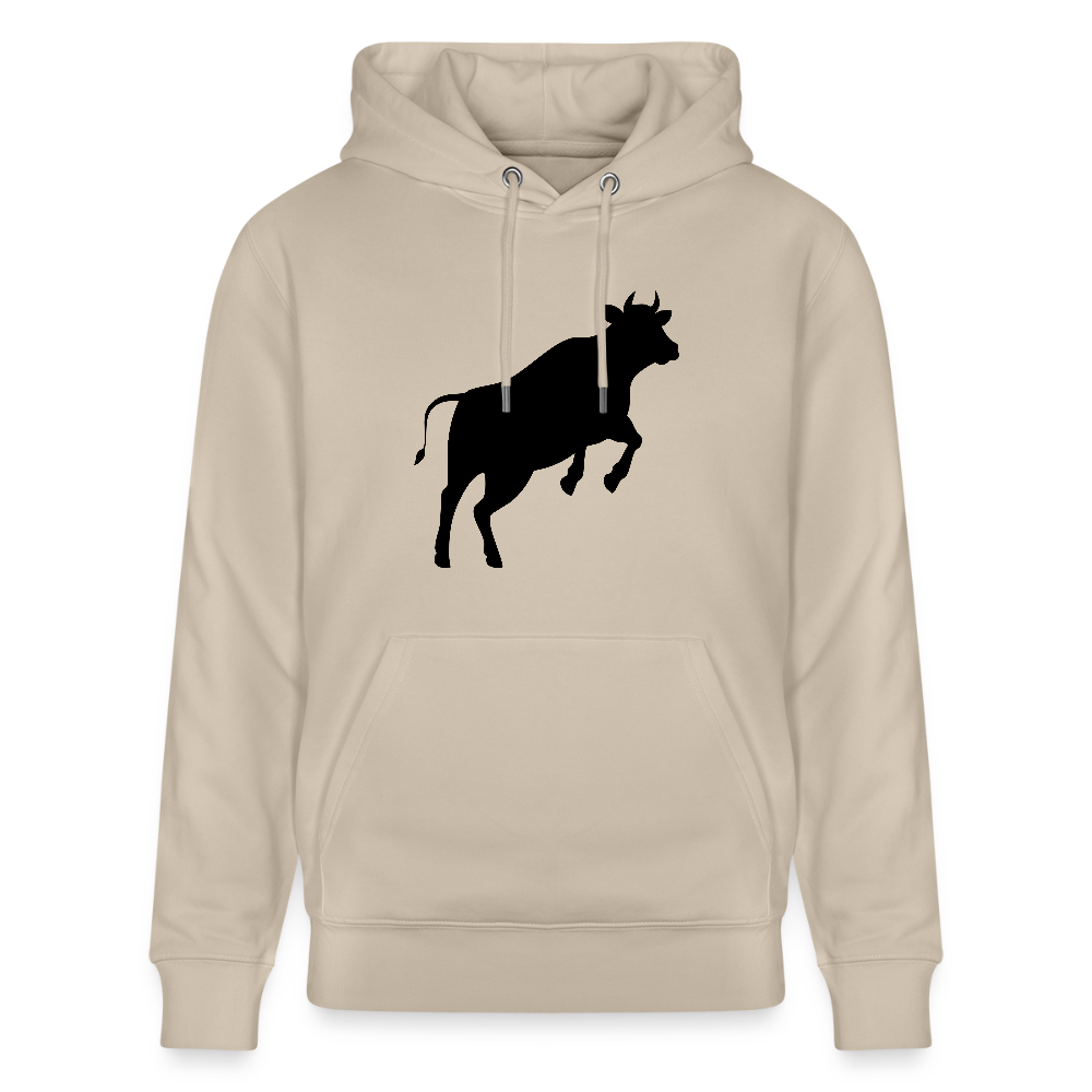 Unisex Hoodie mit JUMPING COW PRINT - Beige