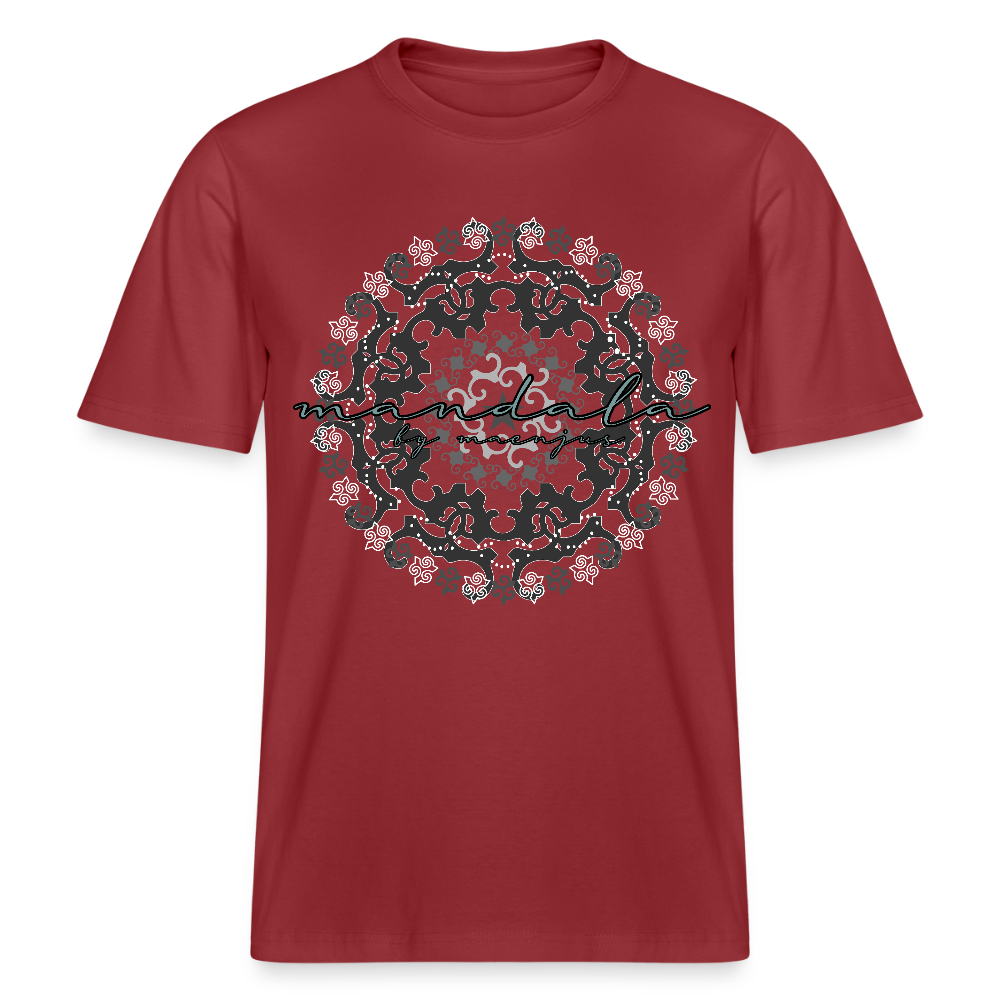 Unisex Bio-T-Shirt mit BLACK MANDALA PRINT - Erdrot