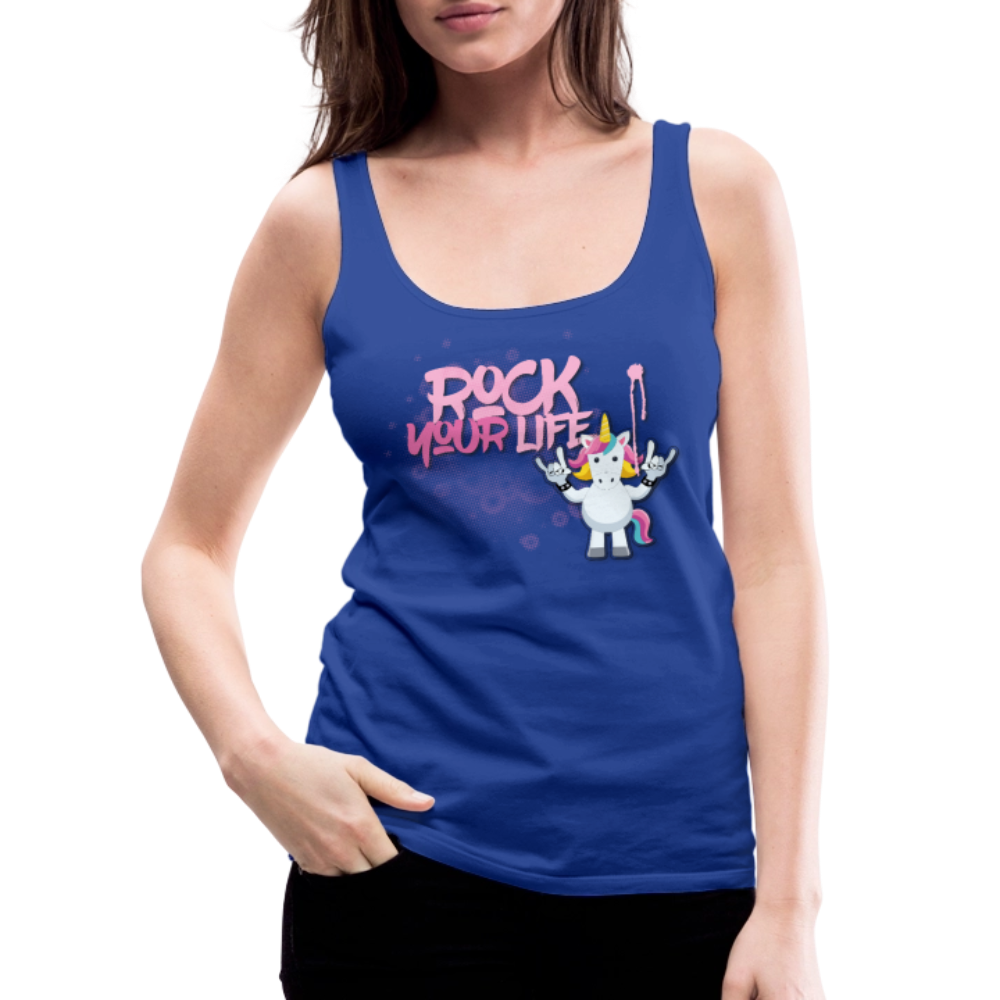 Frauen Premium Tank Top mit ROCK YOUR LIFE PRINT - Königsblau