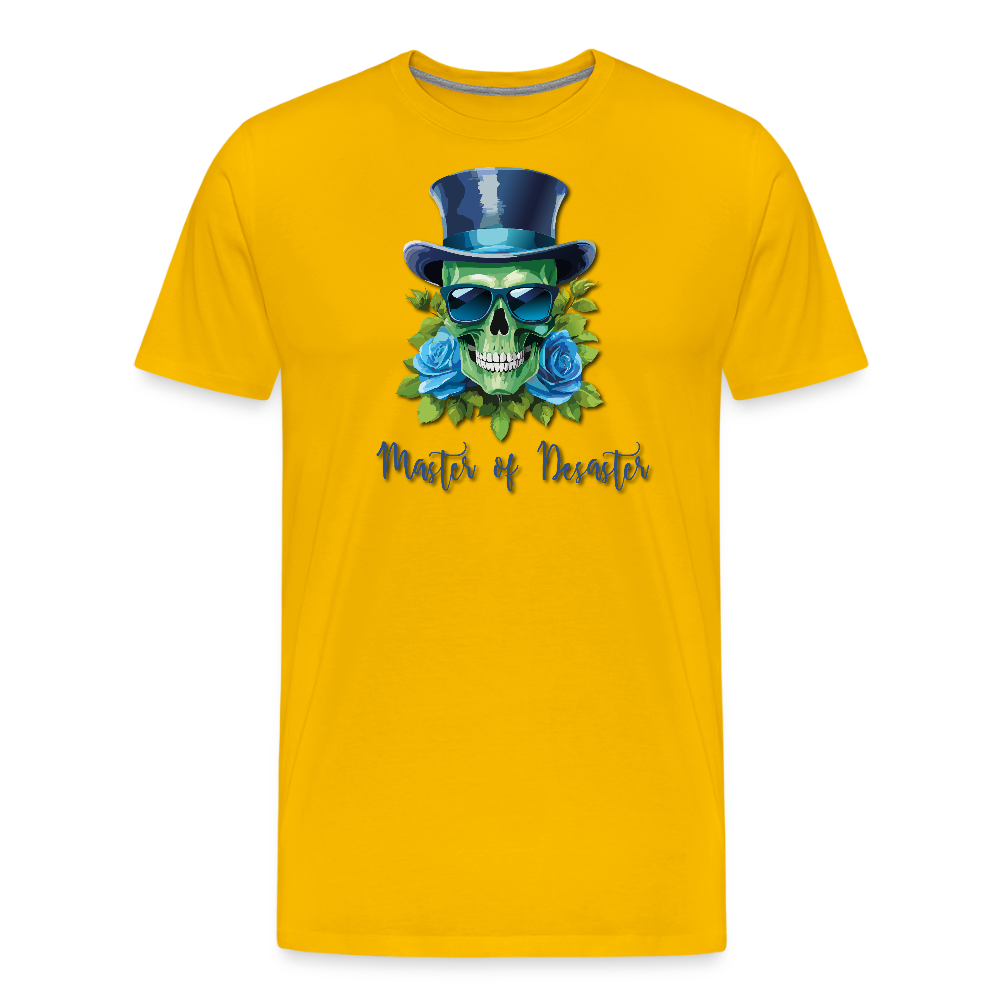 Männer Premium T-Shirt mit MASTER OF DESASTER PRINT - Sonnengelb