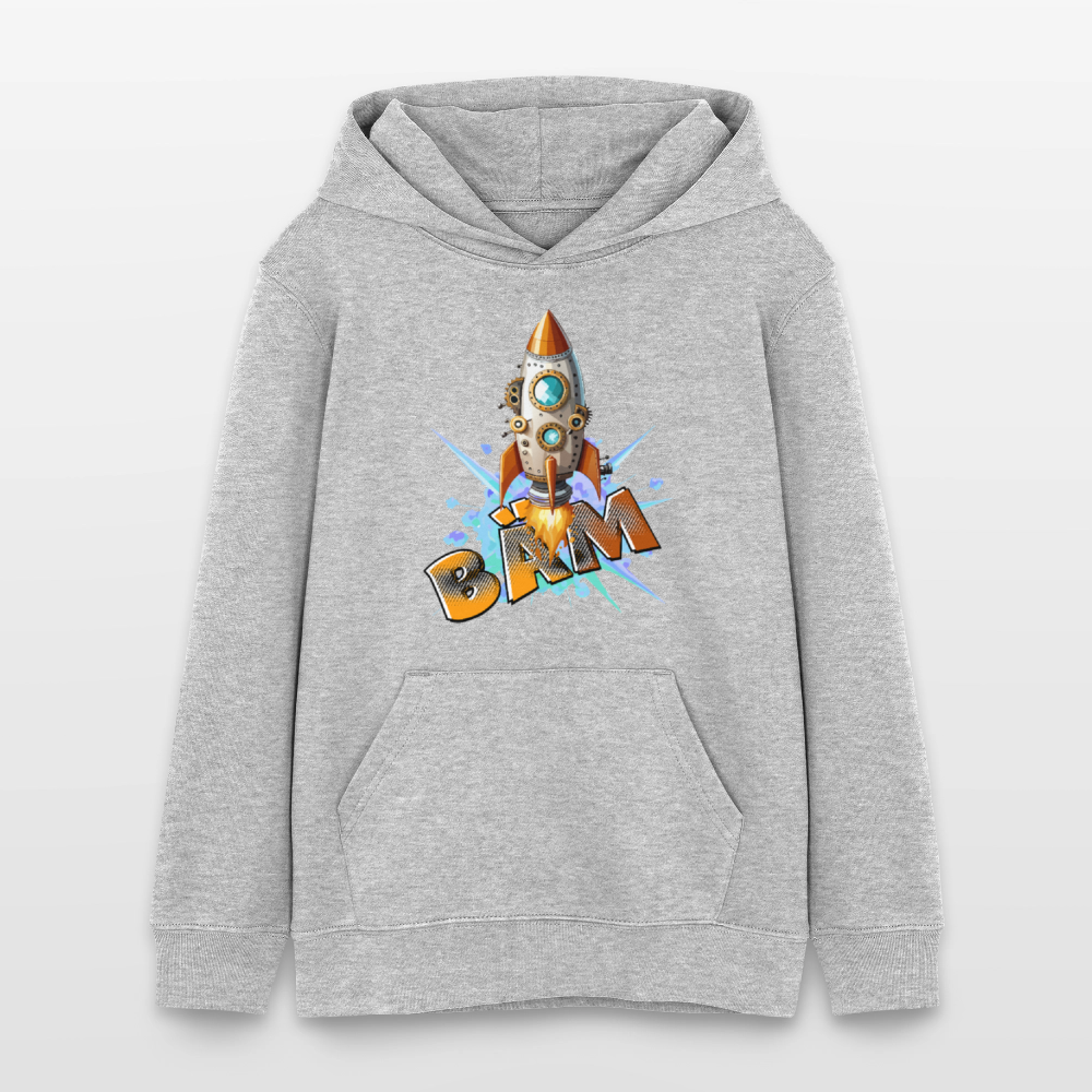 MNJS TEENS Bio-Hoodie mit BÄM PRINT - Grau meliert