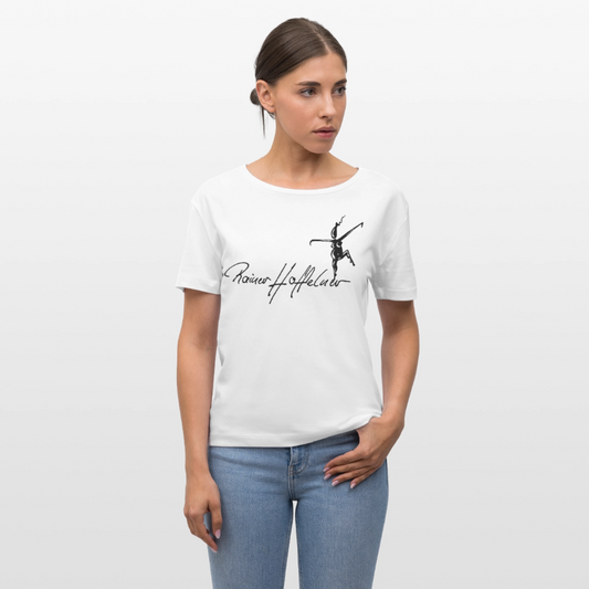 Frauen T-Shirt mit TUSCHEWEIBCHEN PRINT - Weiß