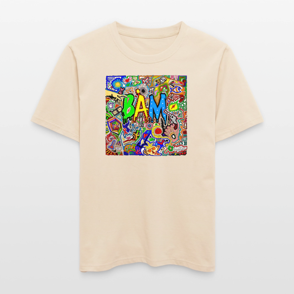 Unisex Bio-T-Shirt mit BÄM PRINT - Weißgrau