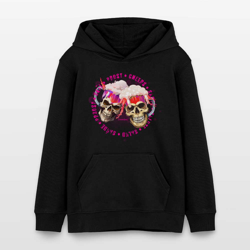 Teens Bio-Hoodie mit OKTOBERFEST EDITION GIRLS PRINT - Schwarz