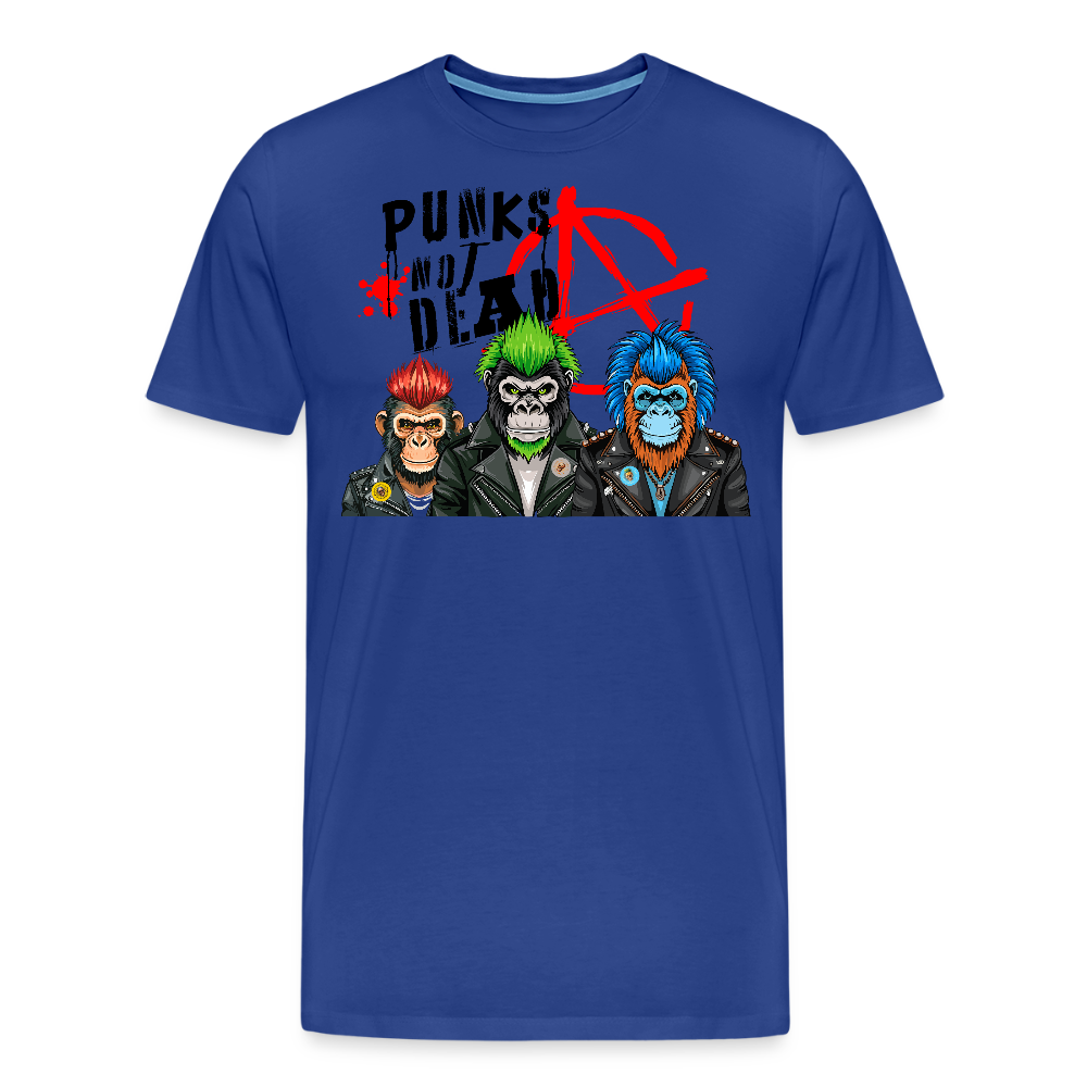 Männer Premium T-Shirt mit PUNKS NOT DEAD PRINT - Königsblau