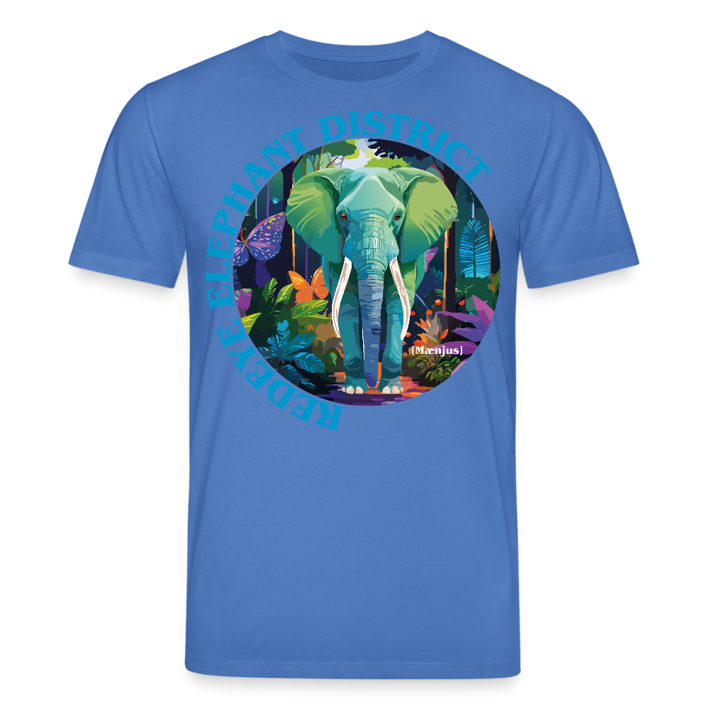 Unisex Bio-T-Shirt mit REDEYE ELEPHANT DISTRICT PRINT Vorderseite - Achtsames Blau
