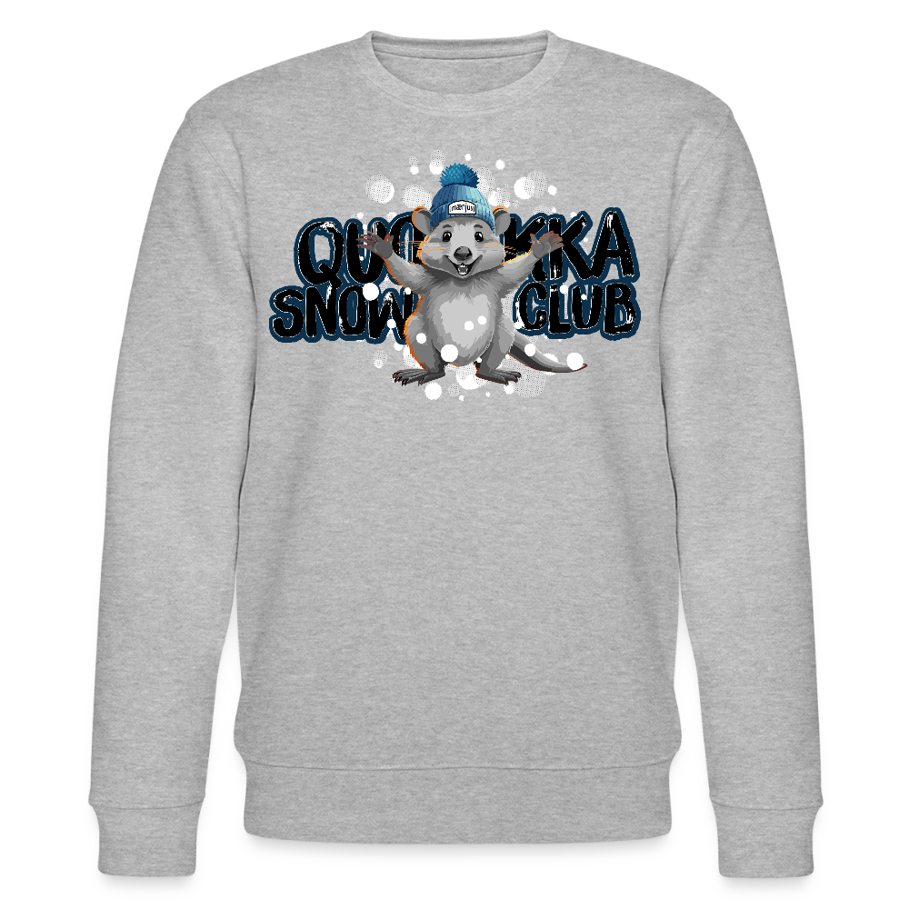 Unisex Bio-Sweatshirt mit QUOKKA SNOWCLUB PRINT - Grau meliert