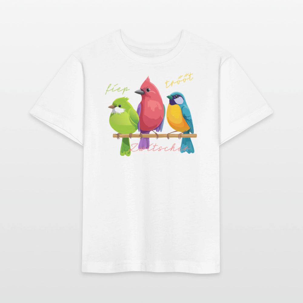 Kinder T-Shirt MINI mit Zwitschergäng Print - Weiß