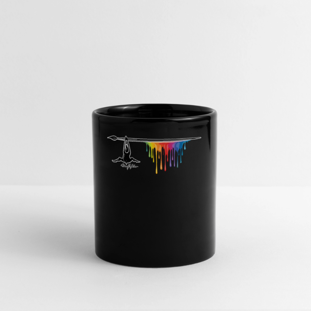 Tasse einfarbig mit TUSCHEMÄNNCHEN PRINT - Schwarz