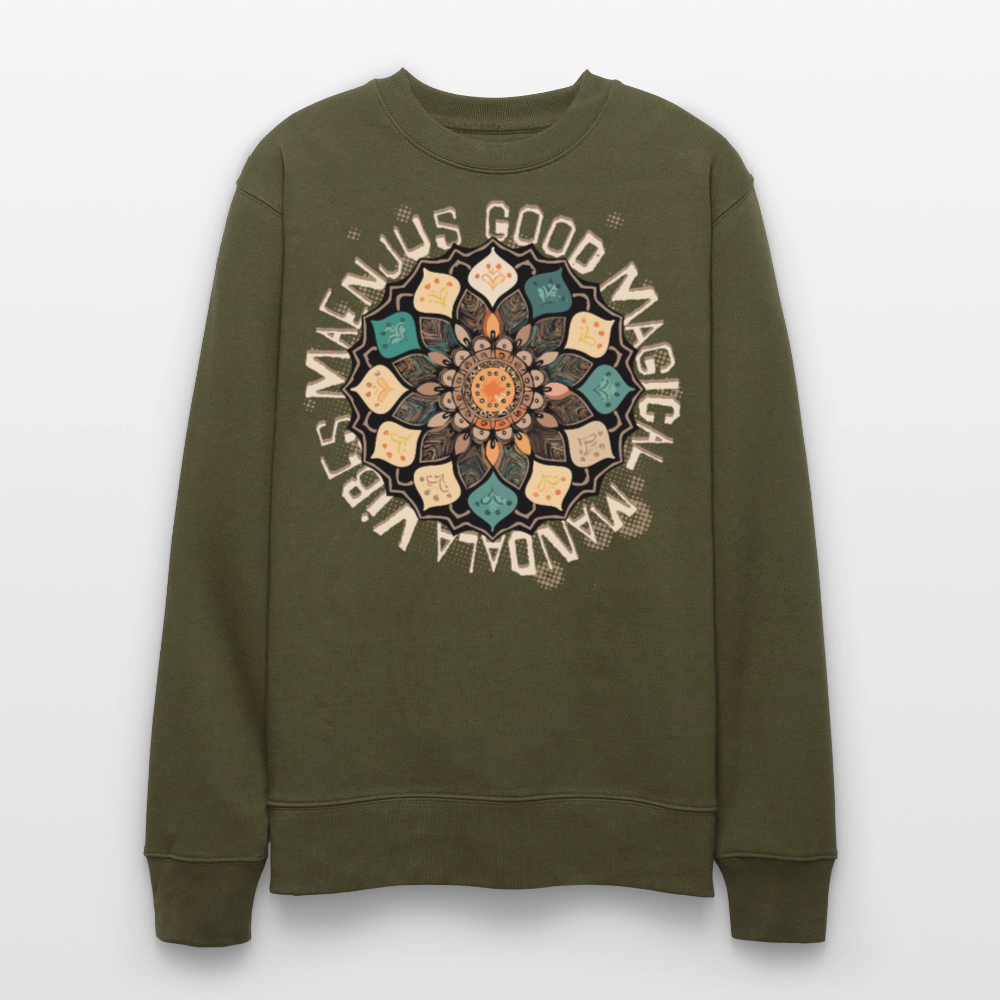 Unisex Bio-Sweatshirt mit MANDALA VIBES PRINT - Khaki