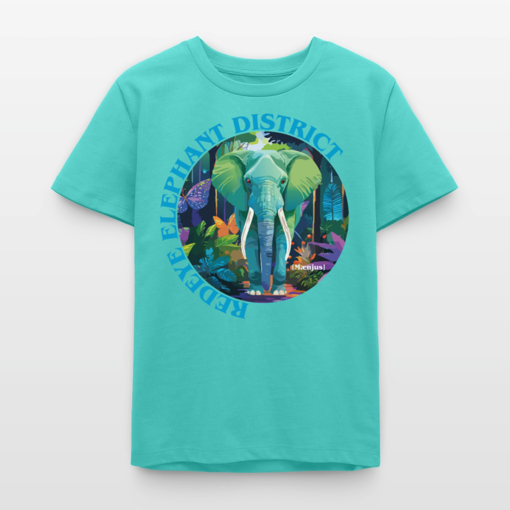 MNJS TEENS Bio T-Shirt mit REDEYE ELEPHANT DISTRICT PRINT - Poolblau