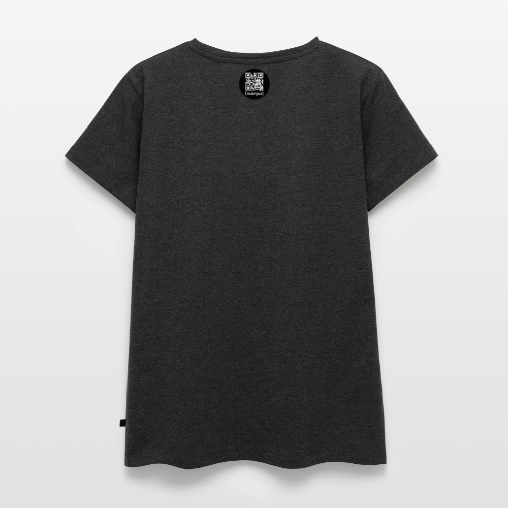 Frauen Premium T-Shirt mit OKTOBERFEST SKULL GIRL PRINT - Anthrazit meliert