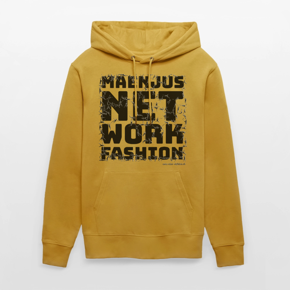 Unisex Bio-Hoodie mit MAENJUS NETWORK FASHION PRINT - Ocker