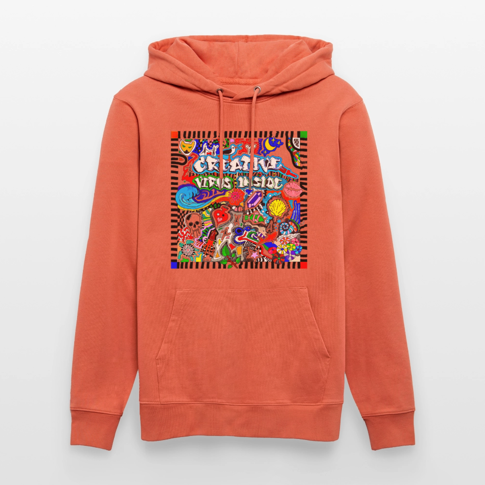 Unisex Bio-Hoodie mit CREATIVE VIRUS INSIDE PRINT - Hellrot
