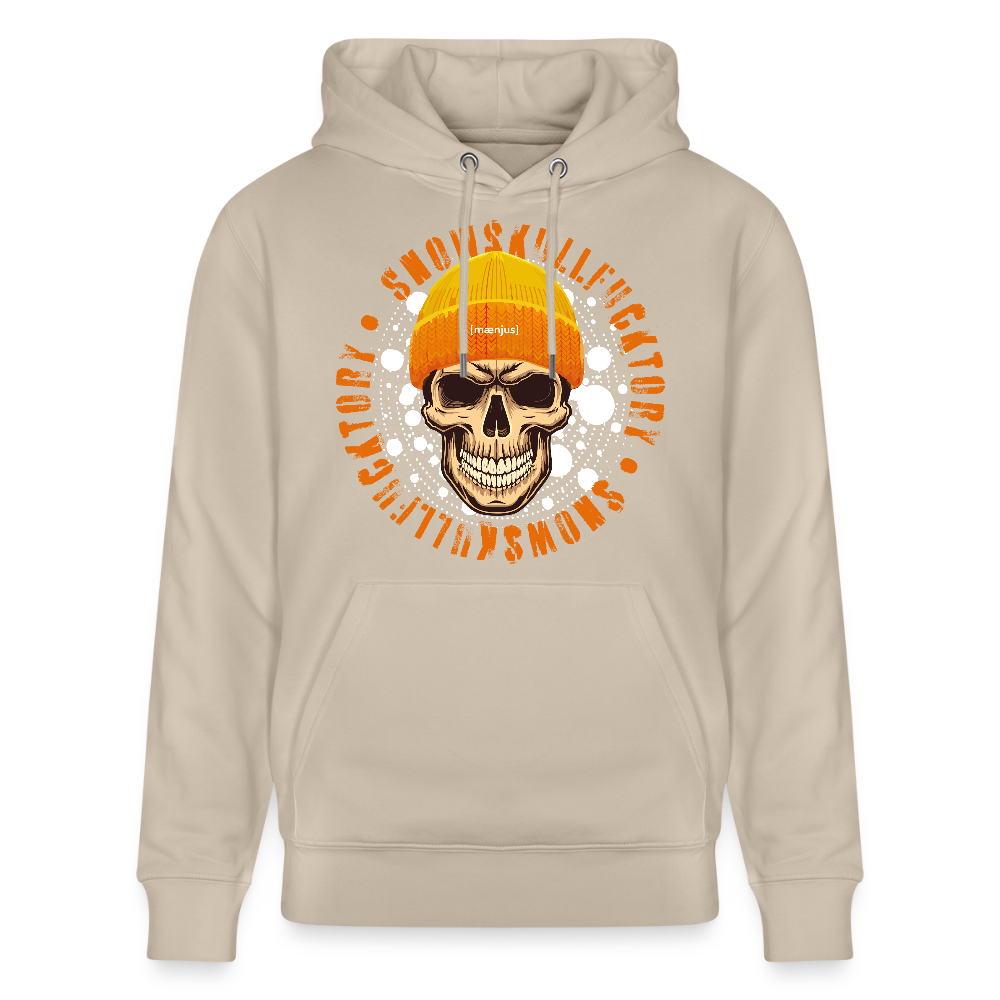 Unisex Bio-Hoodie mit SNOWSKULL FUCKTORY PRINT - Beige