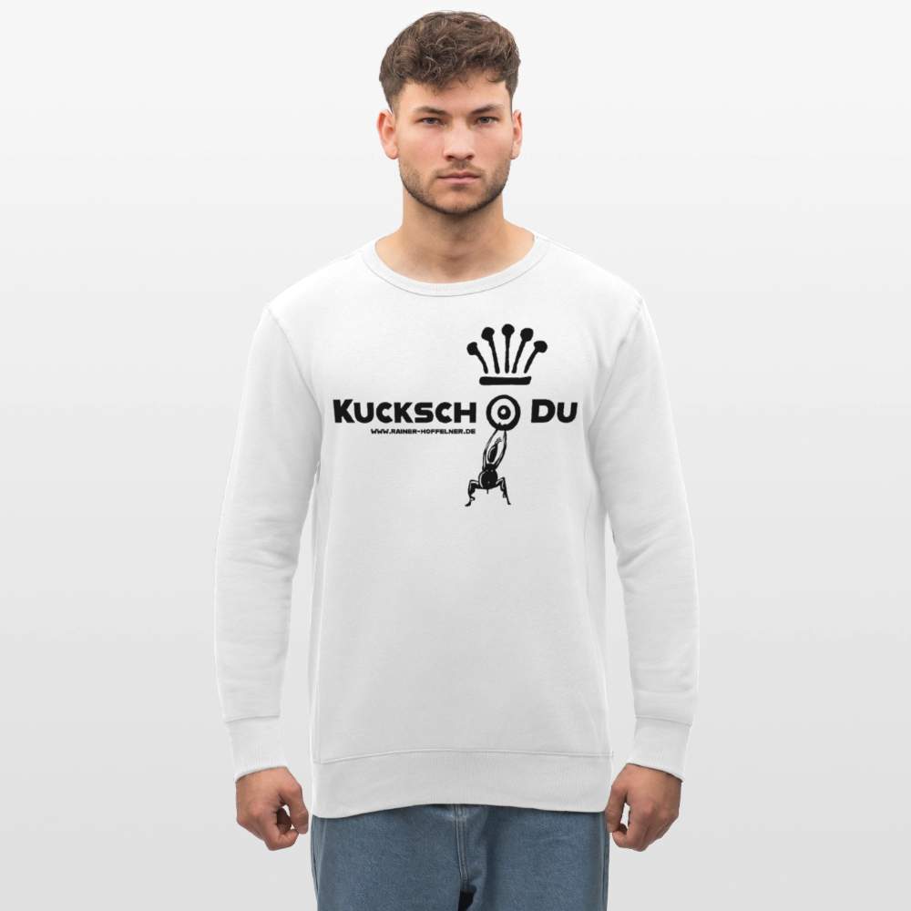 Unisex Bio-Sweatshirt mit KUCKSCH DU PRINT - Weiß