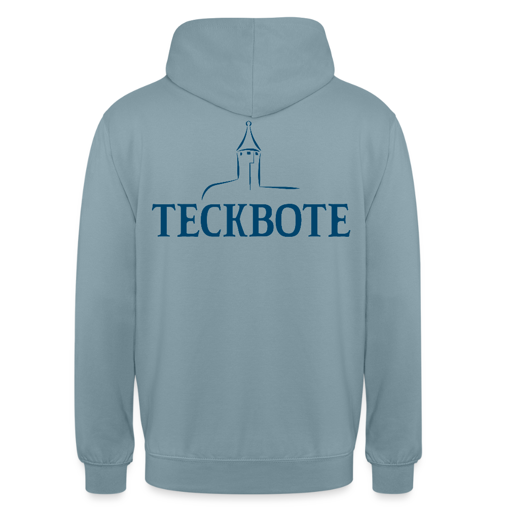 Unisex Hoodie mit TECKBOTE PRINT - Nebelblau