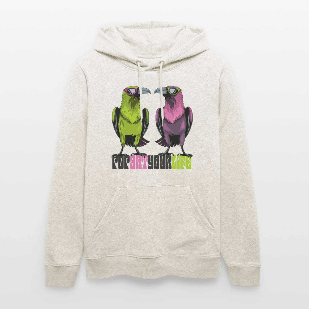 Unisex Hoodie mit POPART YOUR LIFE PRINT - Beige meliert